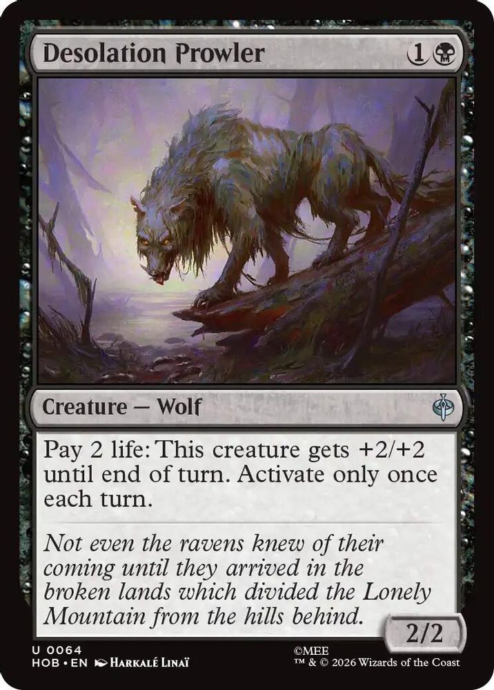 Desolation Prowler 64 Uncommon The Hobbit Magic: The Gathering Foil Near Mint