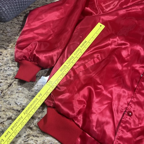 Corvette Satin Bomberjacke Rot Herren Größe L Knopfleiste Sehr Schön Cpix " - Bild 10 von 14