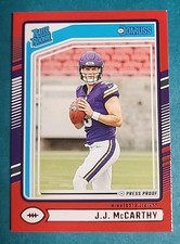 2024 Donruss J.J. McCarthy Press Proof Red Rated Rookie #303 Vikings