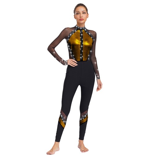 Women Dancewear Training Bodysuit Gymnastics Jumpsuit Romper Leotard Playsuit - Picture 57 of 99