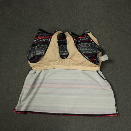 Sujetador Tankini a Rayas Espalda Corredora Kona Sol Ojo de Cerradura Trasero Incorporado Multicolor XL - Imagen 10 de 19