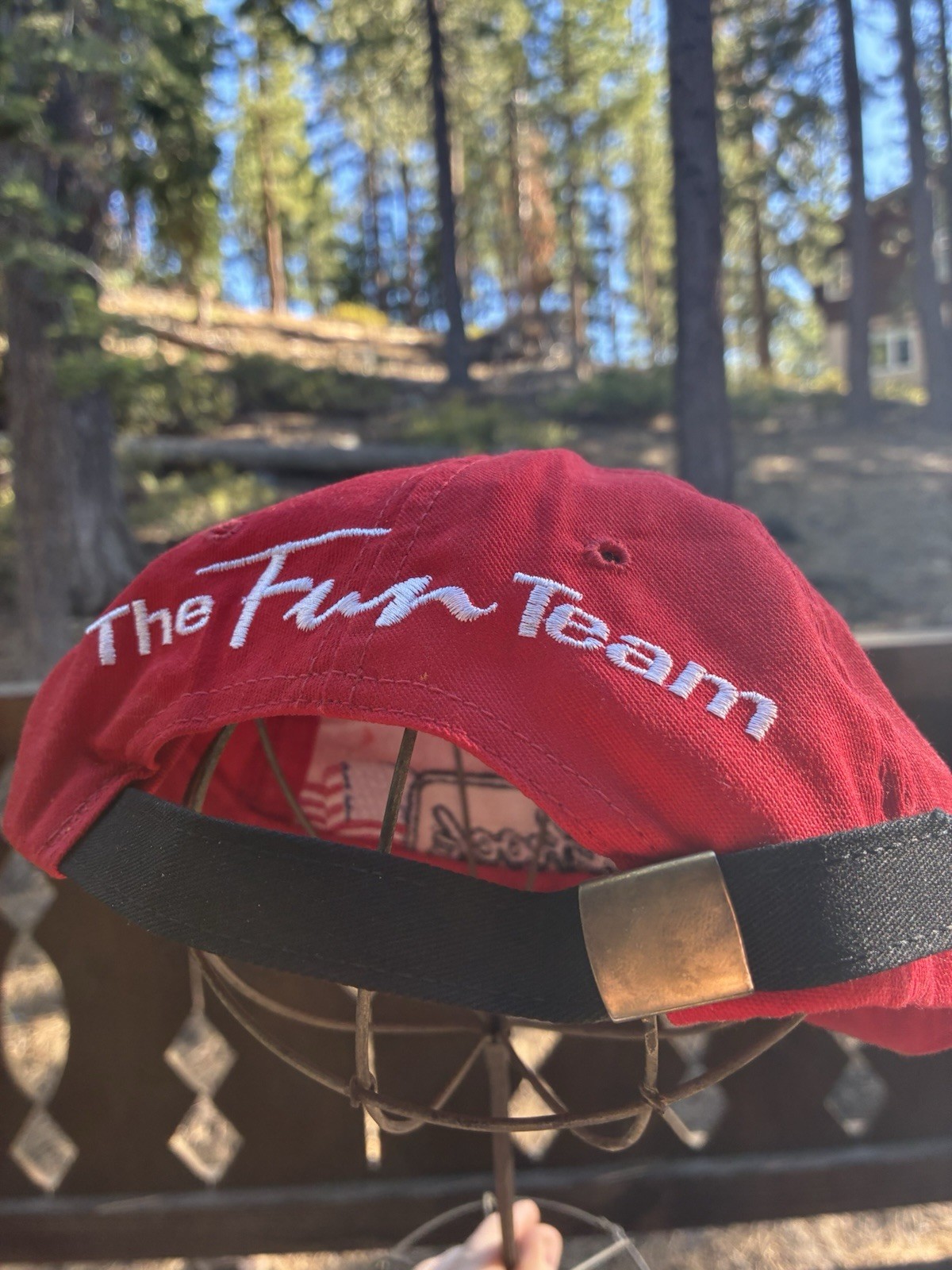 edelbrook American flag strapback hat checkered f… - image 3