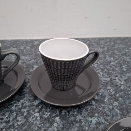 Juego de 4 tazas y 4 platillos Chavena gris portugués de cerámica estampada - en caja - Imagen 4 de 22