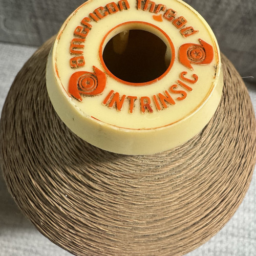 2 Vintage Intrinsic Cord Cotton Glace American Thread Spools Brown & Beige - Picture 5 of 7