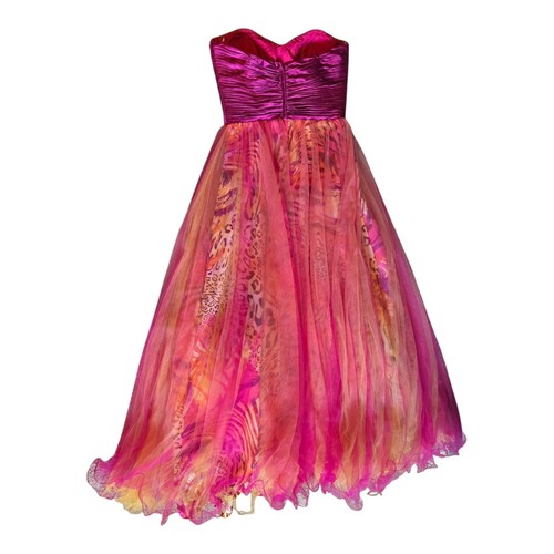 David's Bridal Fushia Ball Gown Prom Dress Size 12 - Picture 2 of 24