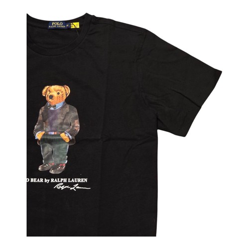 Polo Ralph Lauren Classic Fit Polo Bear Jersey T-Shirt Short Sleeve Black - Picture 6 of 13