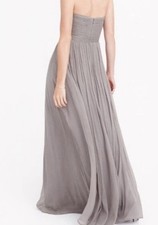 J CREW LONG DRESS SILK CHIFFON FORMAL GOWN PROM NADIA SZ 4 DARK GRAY