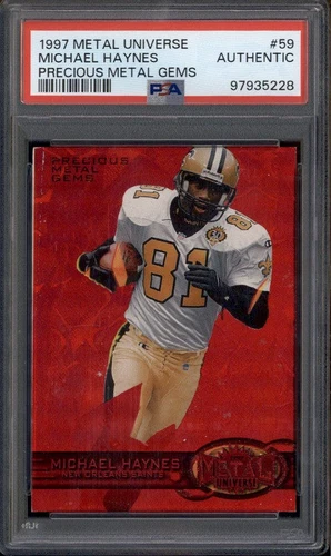 1997 Metal Universe Precious Metal Gems #59 Michael Haynes /150 PSA Authentic