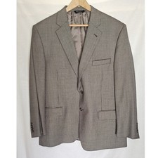 Jos. A. Bank Blazer Sport Coat 46R Grey Houndstooth 100 Wool 2-Button Gordon