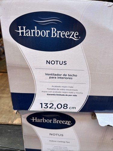 Harbor Breeze Notus 52-in Matte Black with Matte black/rough Blades READ INF - Picture 3 of 5