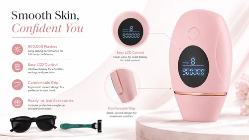 IPL Hair Removal Device LCD 5 Levels Auto Manual 999999 Flashes Home Use - Picture 9 of 10