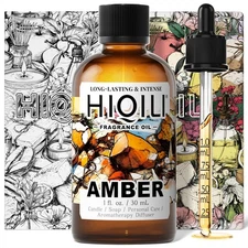 HIQILI Amber Fragrance Oil for Candle, Perfume, Soap Making, Hotel Scents for