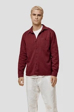 $215 Jungmaven Hemp Organic Cotton Topanga Burgundy Red Shacket Size Small