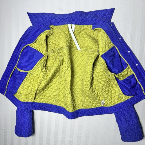 debra deRoo Jacket Women’s Size Small Blue 100% Silk Quilted Full Zip Lined - Picture 11 of 16