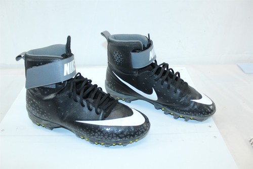 Nike Men's Force Savage Shark Football Cleats High Top Black With White SZ 10.5 - Picture 4 of 9