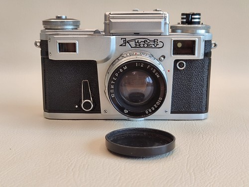Camera Kyiv 4AM Lens Jupiter-8M 50mm USSR F2 35mm USSR Contax Kyiv - Picture 2 of 23