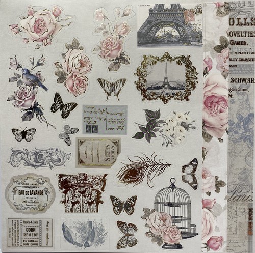 Almohadilla de papel para álbum de recortes de 10" x 10" ligeramente usada - 23 de 24 shts + 50 punzones - Imagen 3 de 4