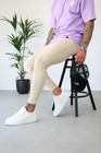New Sinners Attire Mens NON RIP JEANS SAND  36 Reg Tight Fit Beige Casual