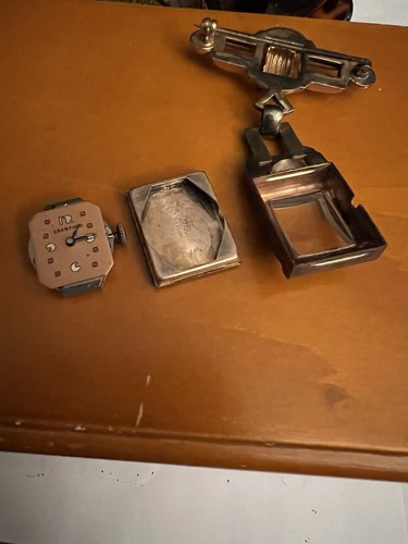 Vintage Crawford Brosche Uhr gemarkt 1/20 12K auf Sterling Silber - funktioniert nicht - Bild 7 von 8