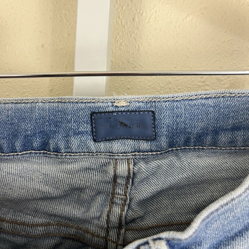Pantalones de mezclilla Mother The Dazzler deshilachados al tobillo para mujer talla 26 lavados ligeros DEFECTUOSOS - Imagen 9 de 12