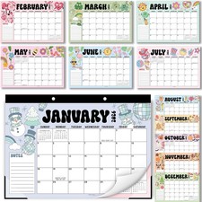 Hadley Designs Large Desk Calendar 2026-2027 - Monthly Teacher Doodle 