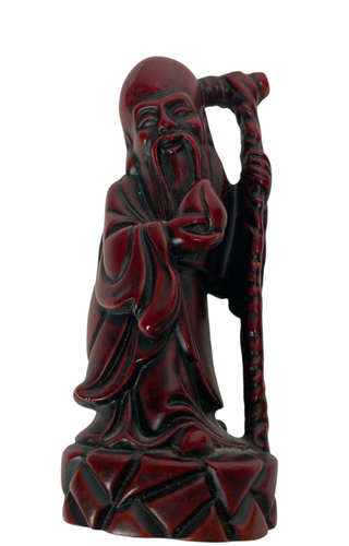 3 Figuras de Colección Reyes Magos Chinos Sanxing Dioses de Tres Estrellas Resina Roja 4" Buda - Imagen 5 de 10