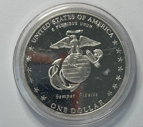 2005 P Marine Corps $1 Commemorative Proof Silver Dollar - 90% Silve - Picture 2 of 2