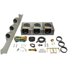 GlowShift Boost, Oil PSI, Water Temp Gauges + Gray Pod for 02-07 Subaru WRX