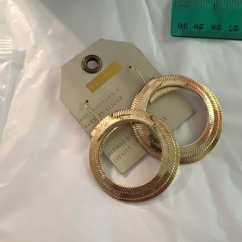 Pendientes colgantes Anthropologie para mujer enchapados en oro texturizados nuevos con etiquetas - Imagen 6 de 15