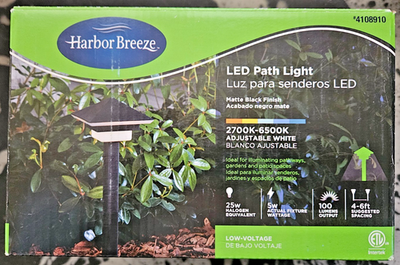 #ad Harbor Breeze Low Voltage LED Path Light Matte Black 2700K $26.78
