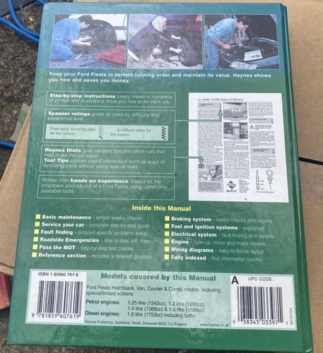 Ford Fiesta Petrol & Diesel (Oct 95 - Mar 02) Haynes Repair Manual (Paperback) - Picture 3 of 3