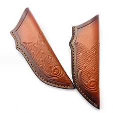 1X Leather Belt Straight Knife Sheath Pouch Cover Brown Case Fixed Blade