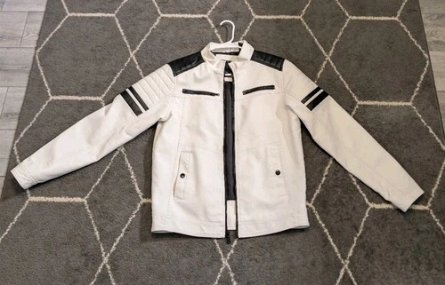Vintage Y2K Hard Edge White Black Stripe Racing Fa