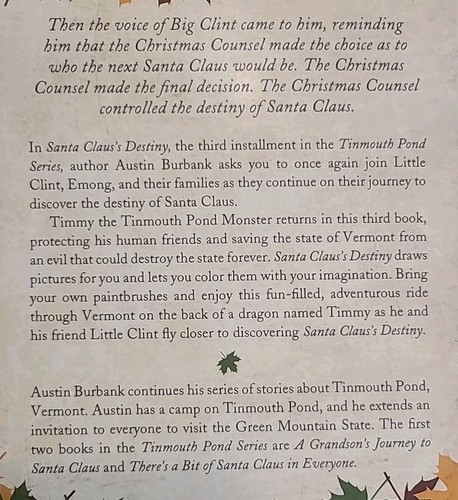KOMPLETTE Weihnachtsmann Tinmouth Pond Serie Bücher 1-3 Austin Burbank signiert OOP - Bild 12 von 14