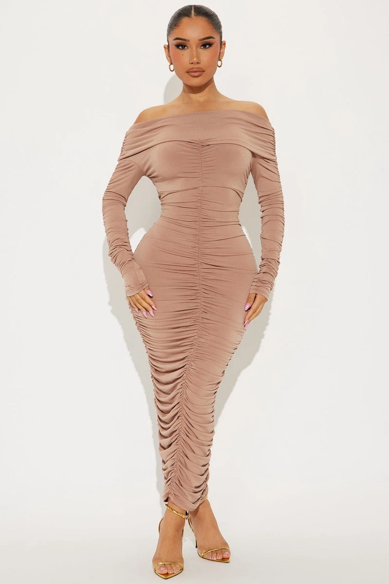 Brown Off the Shoulder Dresses for Women for sale | eBay