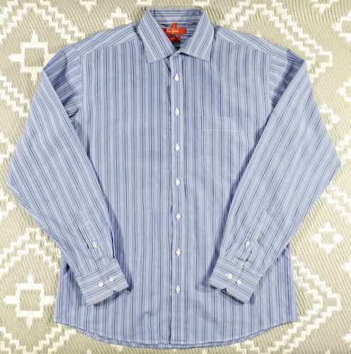 Ben Green Mens Long Sleeved Easy Care/Non Iron Blue Stripe Shirt UK M/40  15 3/4 - Picture 1 of 11