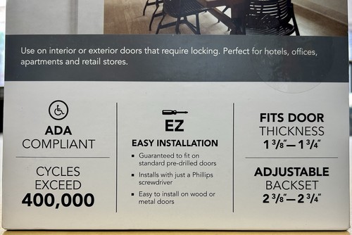 Schlage leva tastiera cromata FE595 CSV PLY 626 ELA Plymouth leggera commerciale - Foto 9 di 10