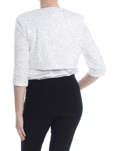 R&M RICHARDS Womens White Bolero Jacket 8 - Picture 6 of 7