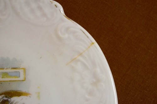 Lot of 3 antique German 5-3/4" porcelain plates, with fairy tales; see listing - Picture 7 of 7