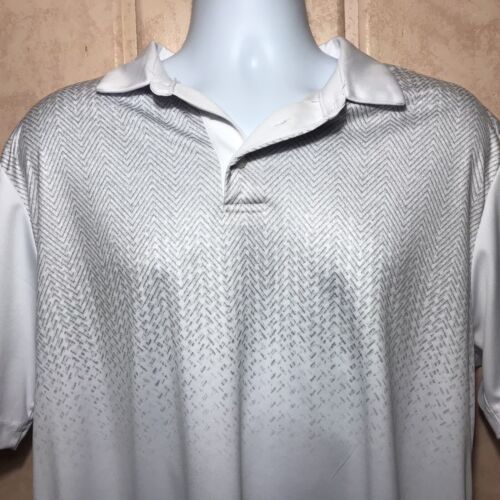 PGA weiß mit grau Tour Airflux Herren Golf Shirt Kurzarm Kragen Polo Größe L - Bild 2 von 10