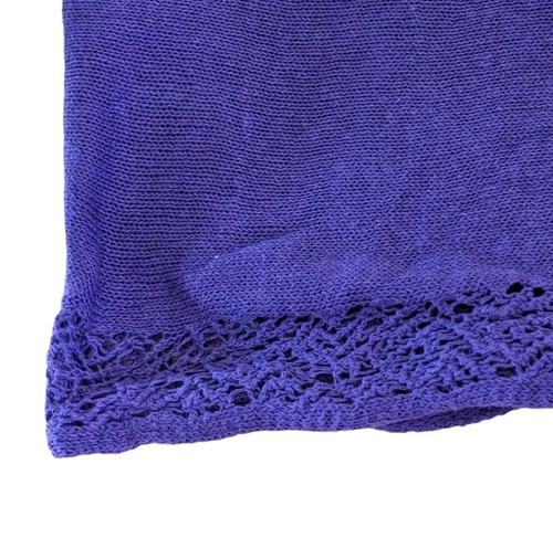 Chico's Neu mit Etikett Damen 2 exotische lila Leinenmischung Blake Pullover Sweater Oma - Bild 4 von 9