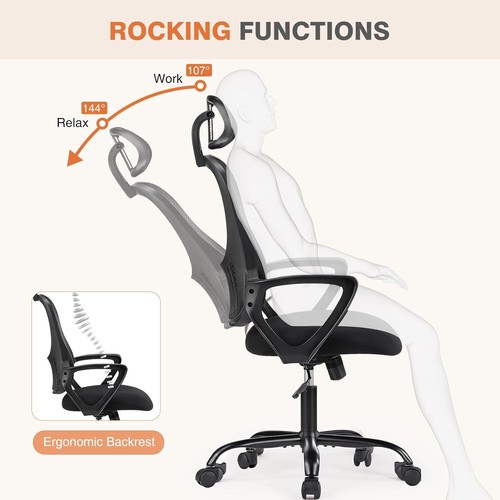 Office Computer Desk Mesh Chair Ergonomic High-Back Mesh Rolling Work Chairs - Picture 2 of 34