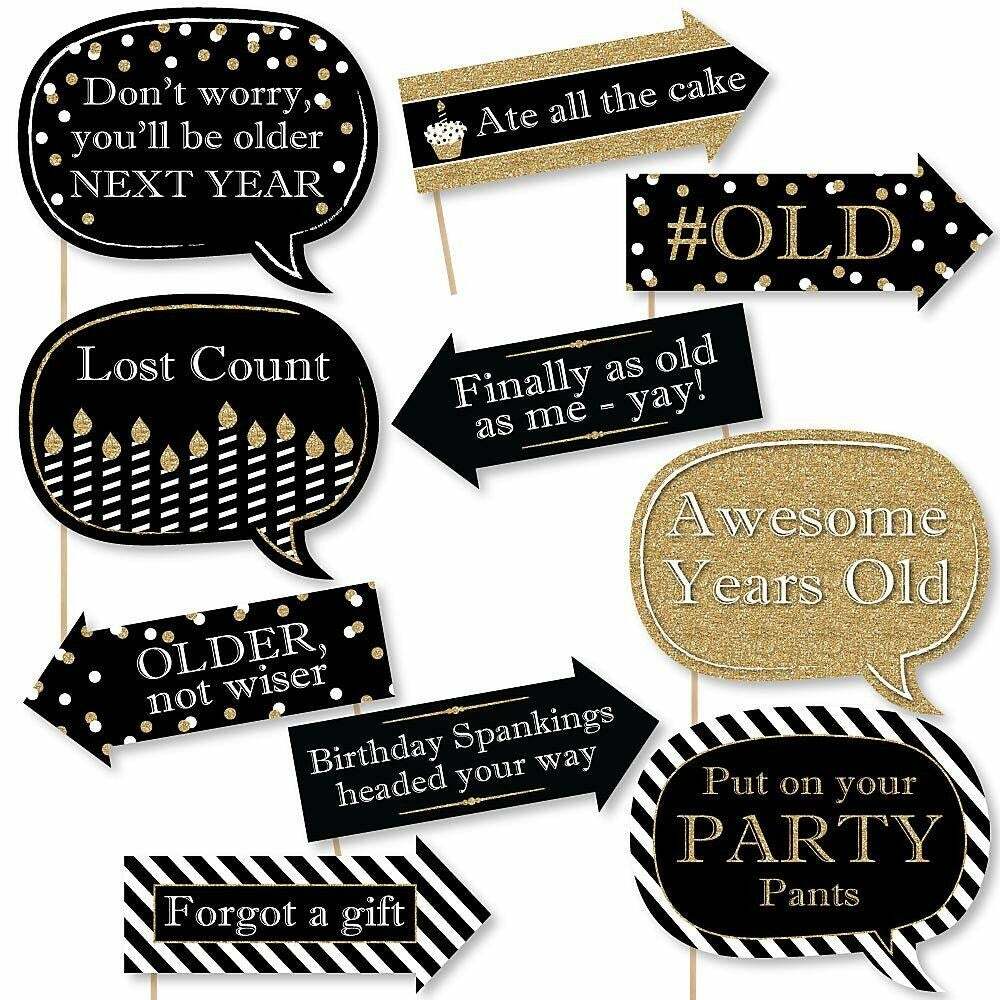 Funny Adult Happy Birthday - Gold - Photo Booth Props Kit - 10 Pc | eBay Funny Adult Happy Birthday - Gold - Photo Booth Props Kit - 10 Pc | eBay