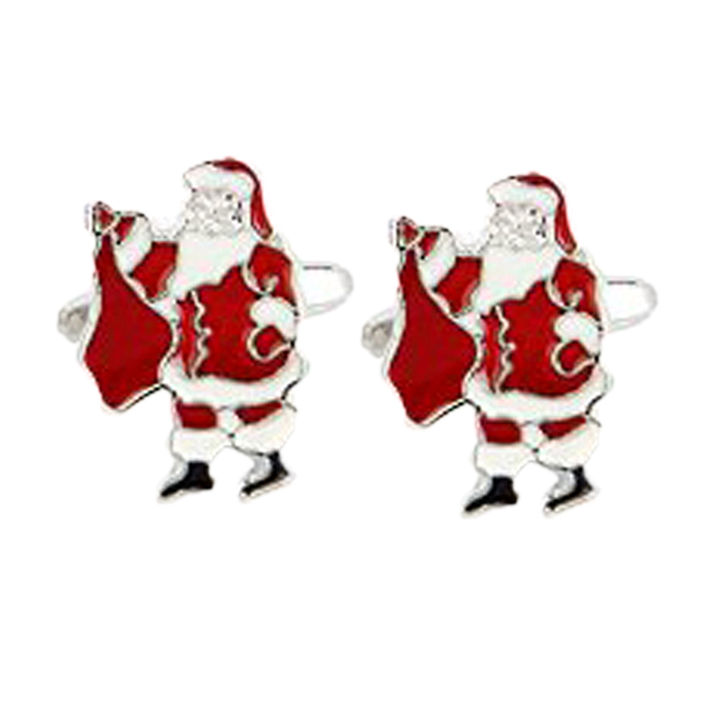 Men's Christmas Cufflinks, Santa Claus, Penguin Trees Cufflinks & Gift