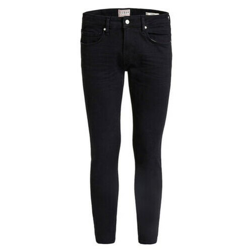 GUESS Pantalon Jeans Homme Chris Super Moulant Stretch Black Noir M01A27D3YA2 - Picture 1 of 5