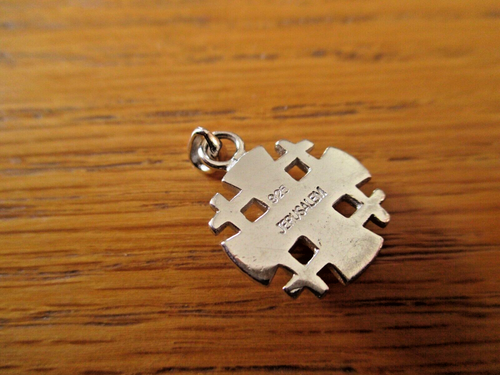 CROIX CROISÉE CROISÉE DE JERUSALEM EN ARGENT STERLING DORÉE BÉNIE À JERUSALEM... - Picture 4 of 4