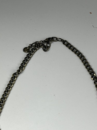 Baublebar Statement Necklace 18" Antiqued Brass Tone White Milk Glass Style - Picture 6 of 12