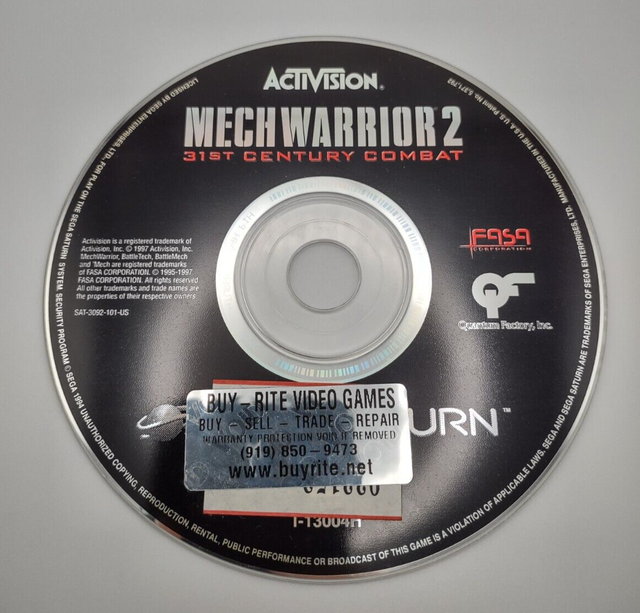 MechWarrior 2 (Sega Saturn, 1997) for sale online | eBay
