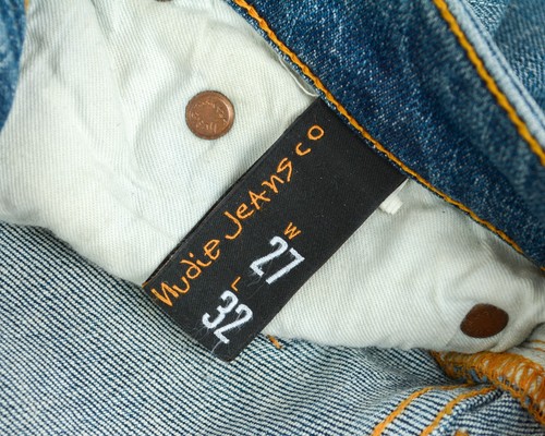 Nudie jeans Skinny Sam Org Ressort Bleu Hommes W27 L32 Coupe Slim Pantalon - Photo 8 sur 8