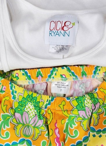 Cici & Ryann Summer Bright Floral Tanktop Short Set Size 7 EUC - Picture 5 of 5